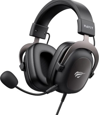 havit H2002d Gaming Headsets for PS4,PC, 50MM Drivers Surround Sound PS5 Headset with Mic Gaming Headphones with Mic Durable Aluminum Frame Valentines Gifts for Men